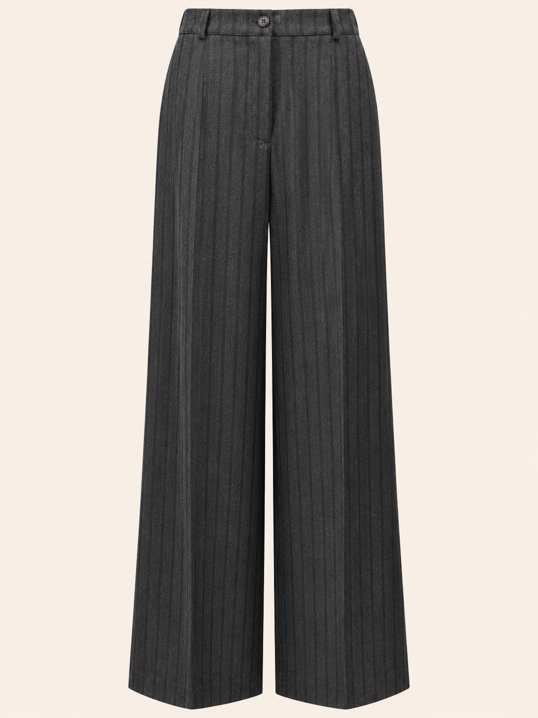 Women's Charcoal Pinstripe Wide-Leg Trousers