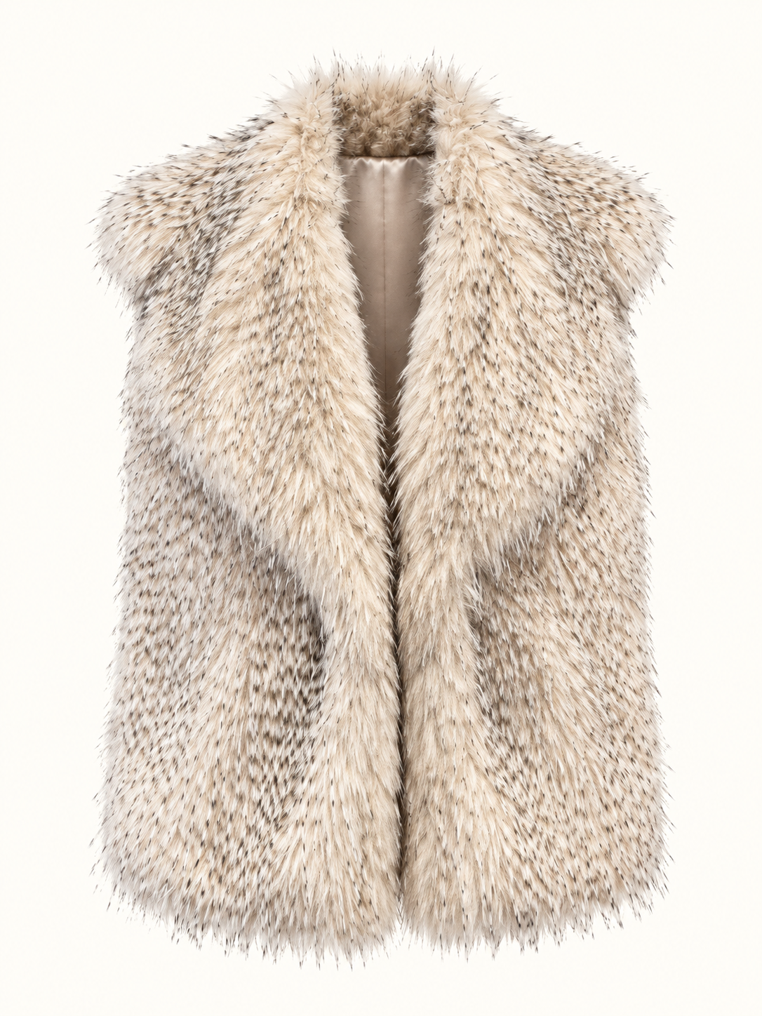 Ivory Speckled Faux Fur Vest - Women's Sleeveless Winter Gilet