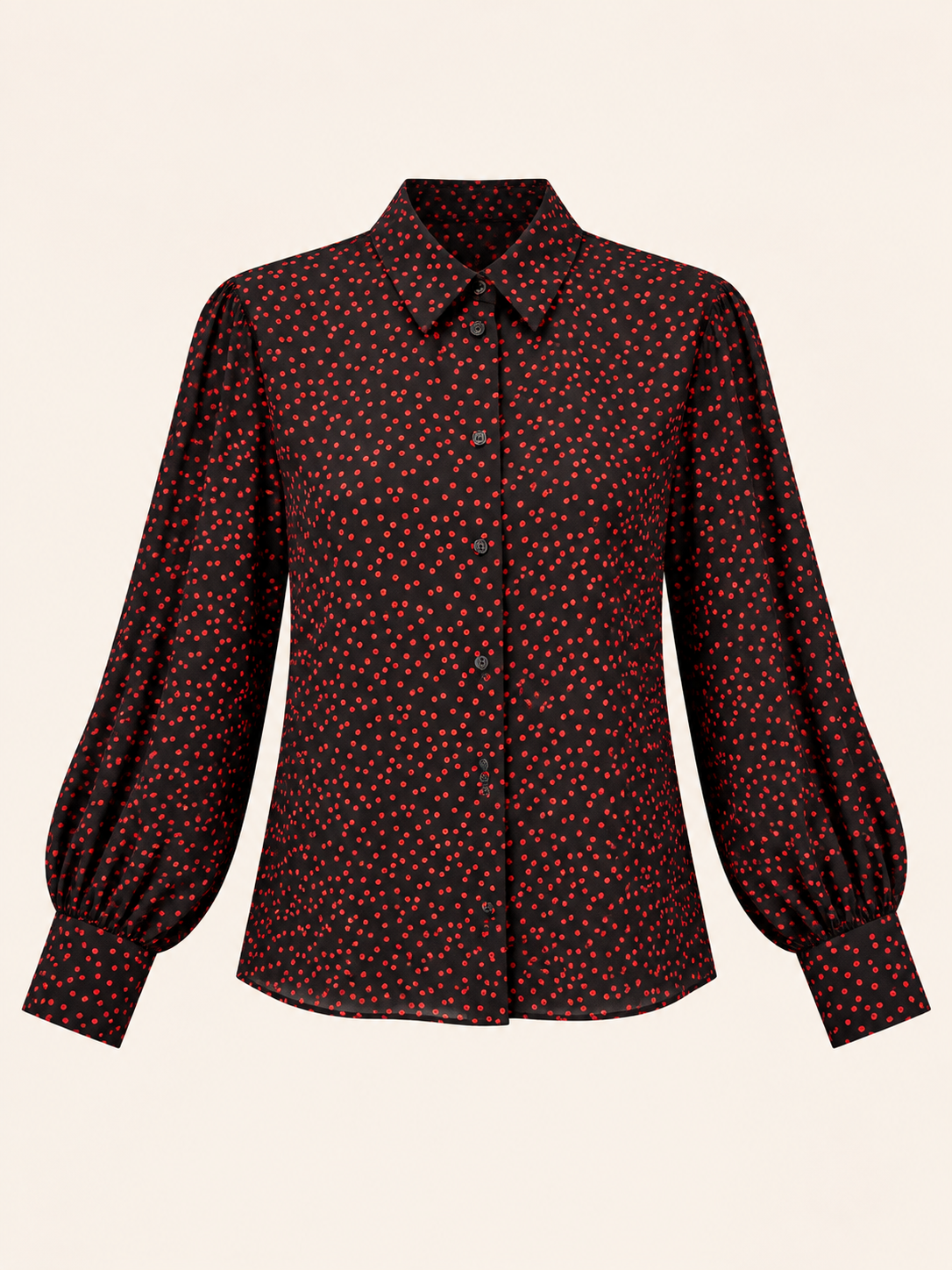 Relaxed fit Black & Red Polka Dot Blouse