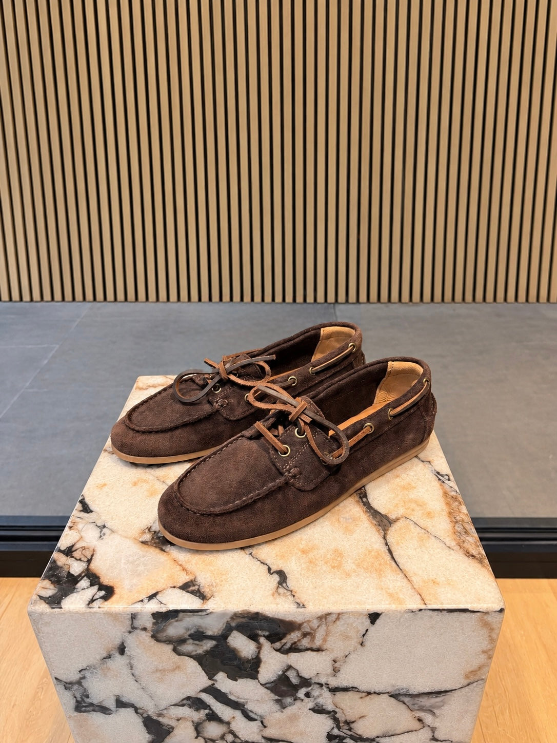 Women's Brown Suede Shoes With Leather Laces
