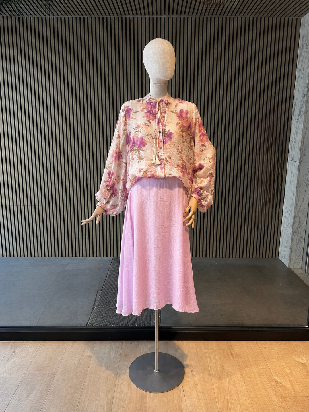 Blush Pink A-Line Midi Skirt - Elegant Women's Occasion & Everyday Skirt