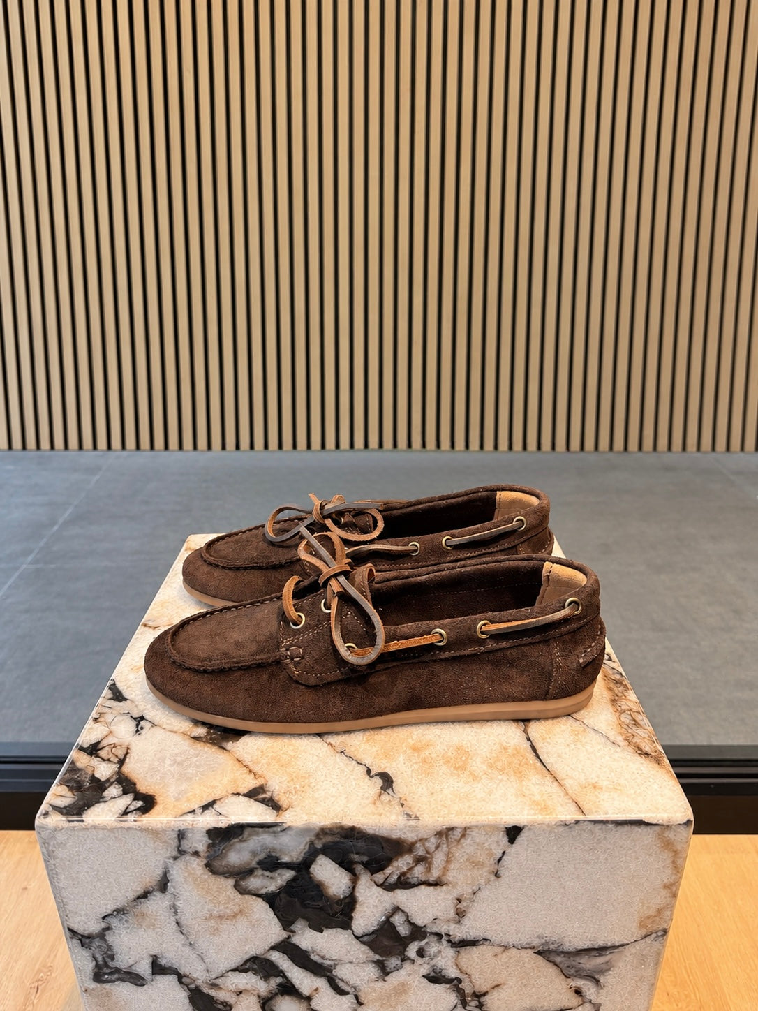 Women's Brown Suede Shoes With Leather Laces