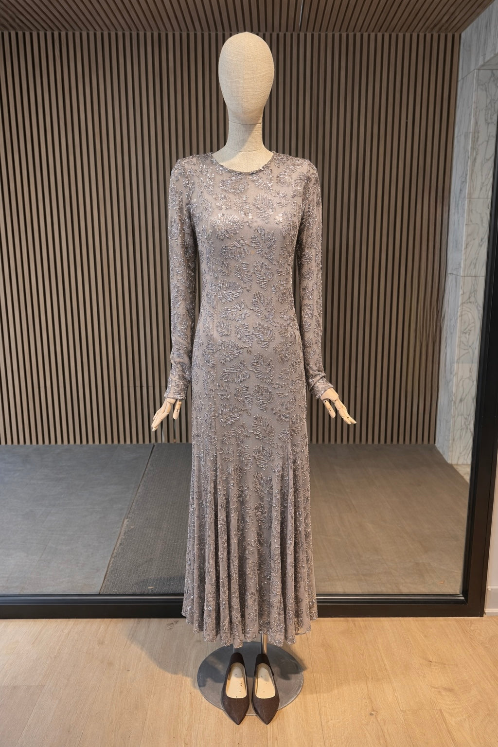 chinese dress ladies Judith Charcoal Embellished Maxi Dress with Batwing Sleeves – Frock and  Frill