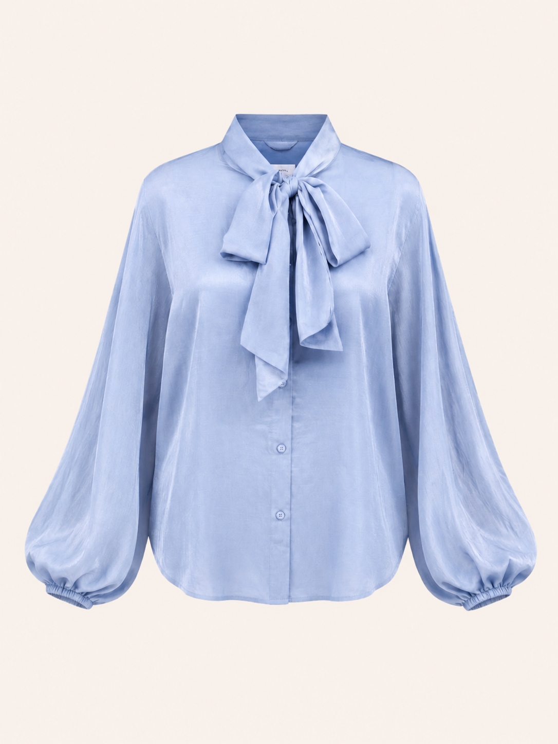 Chemisier Nœud Papillon Bleu Ciel - Élégant Chemisier à Manches Longues