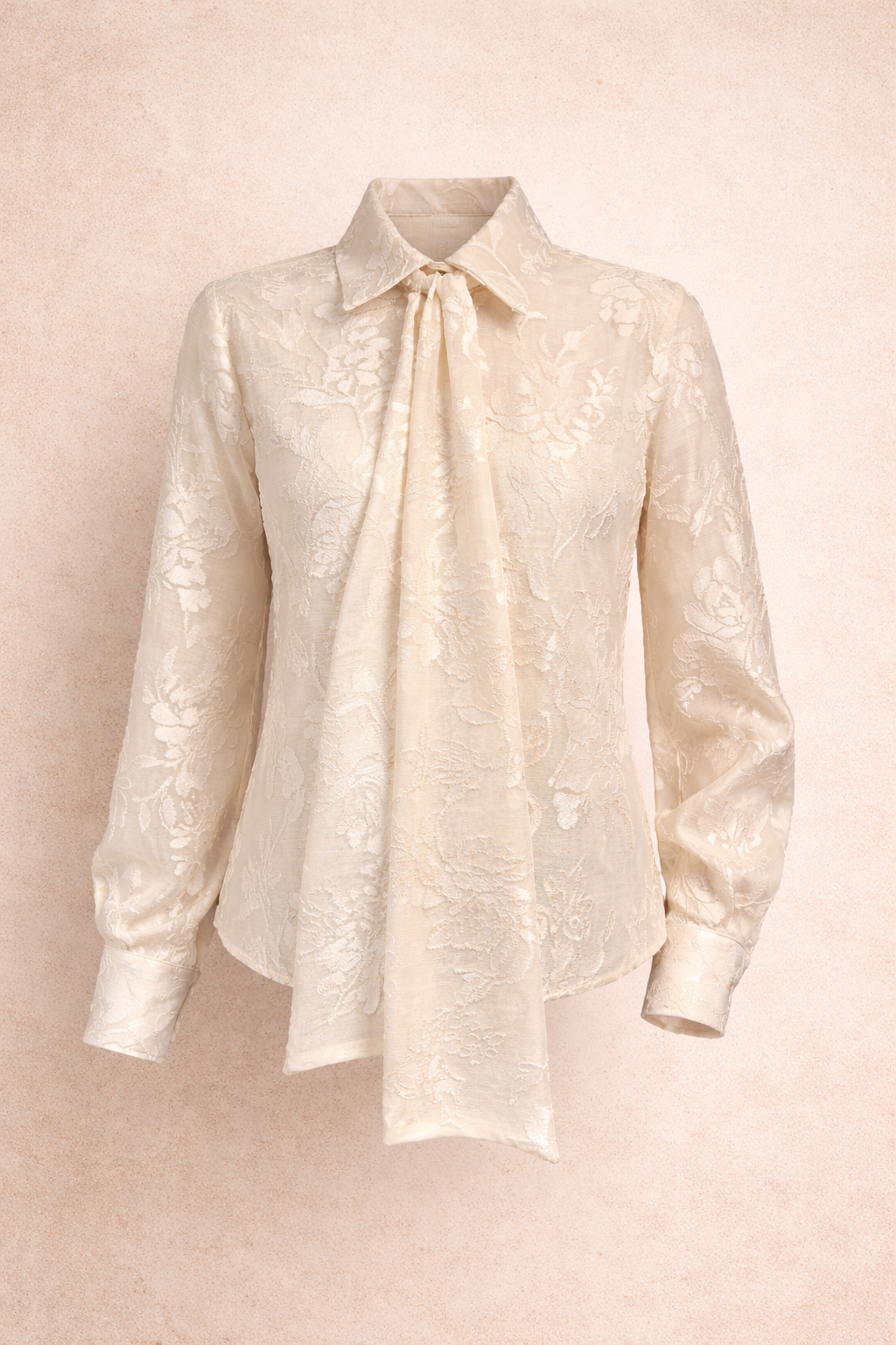 Beige shirt with floral details