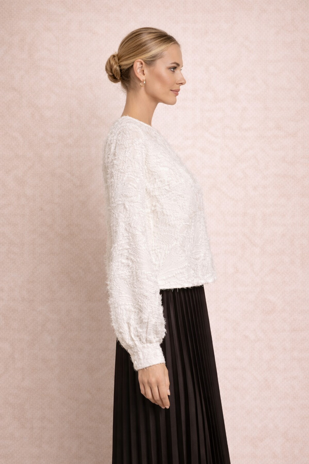 Cream textured blouse