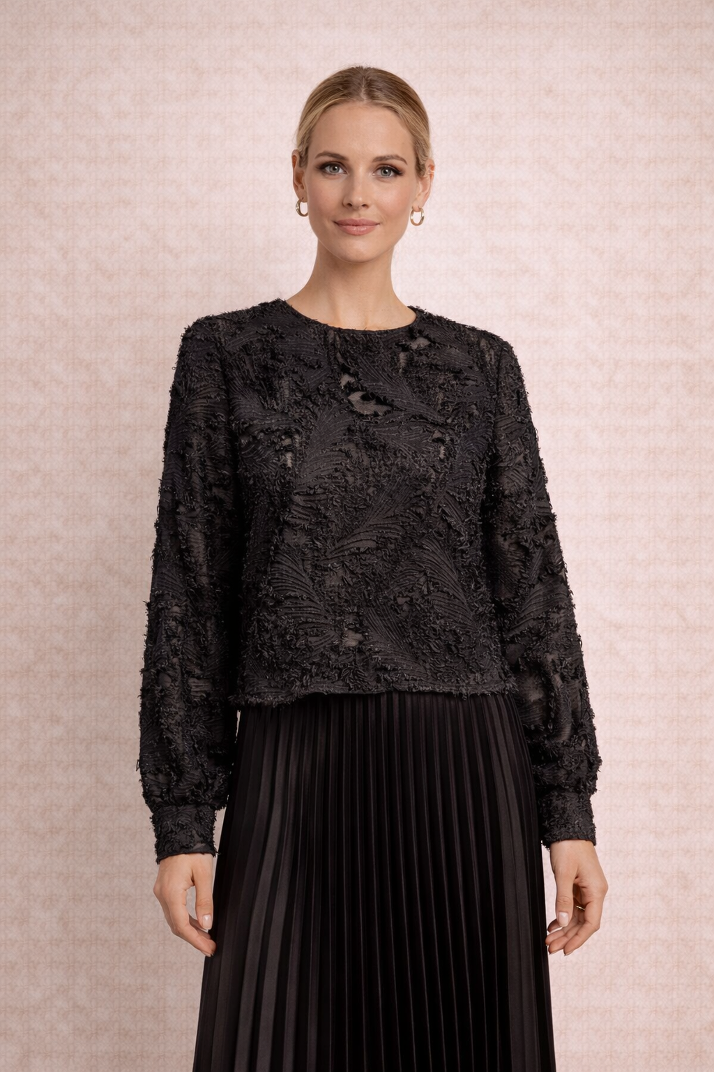 Black textured blouse