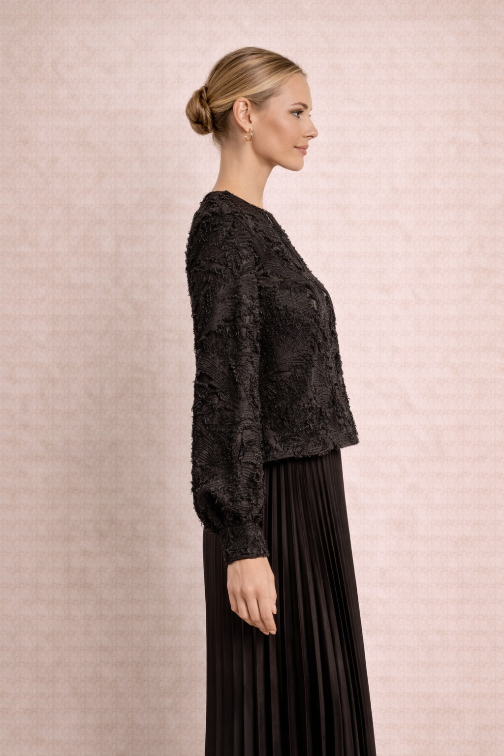 Black textured blouse