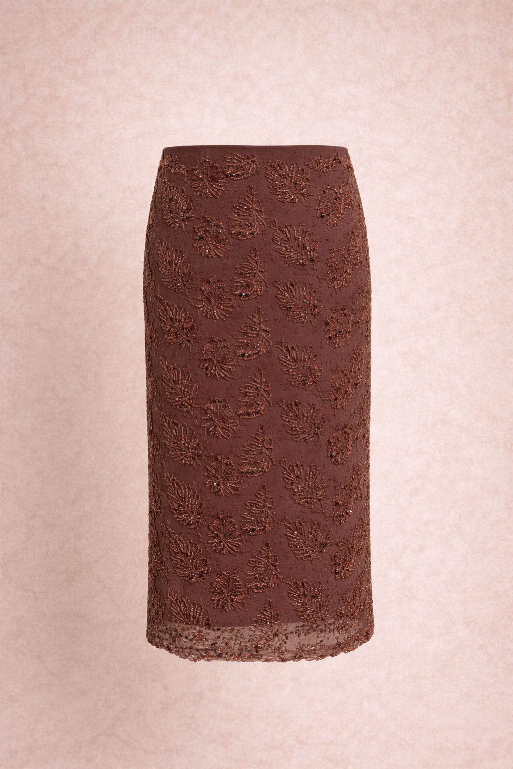 Brown skirt with sequins embroideries