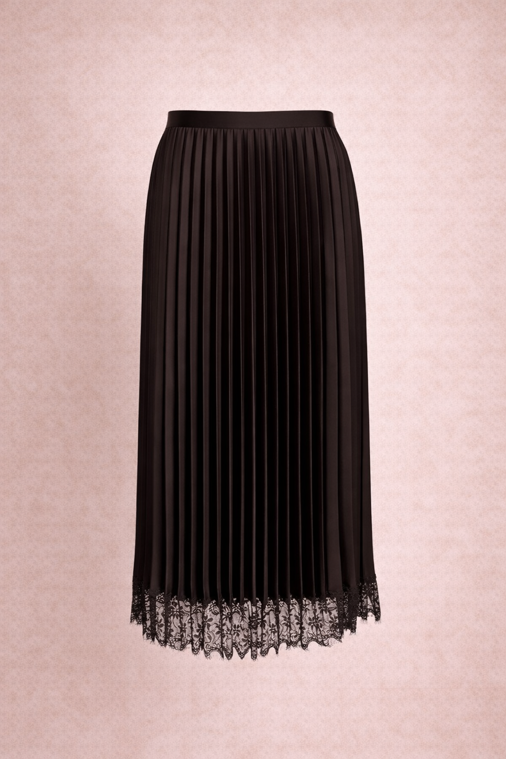 Black pleated skirt with lace ending