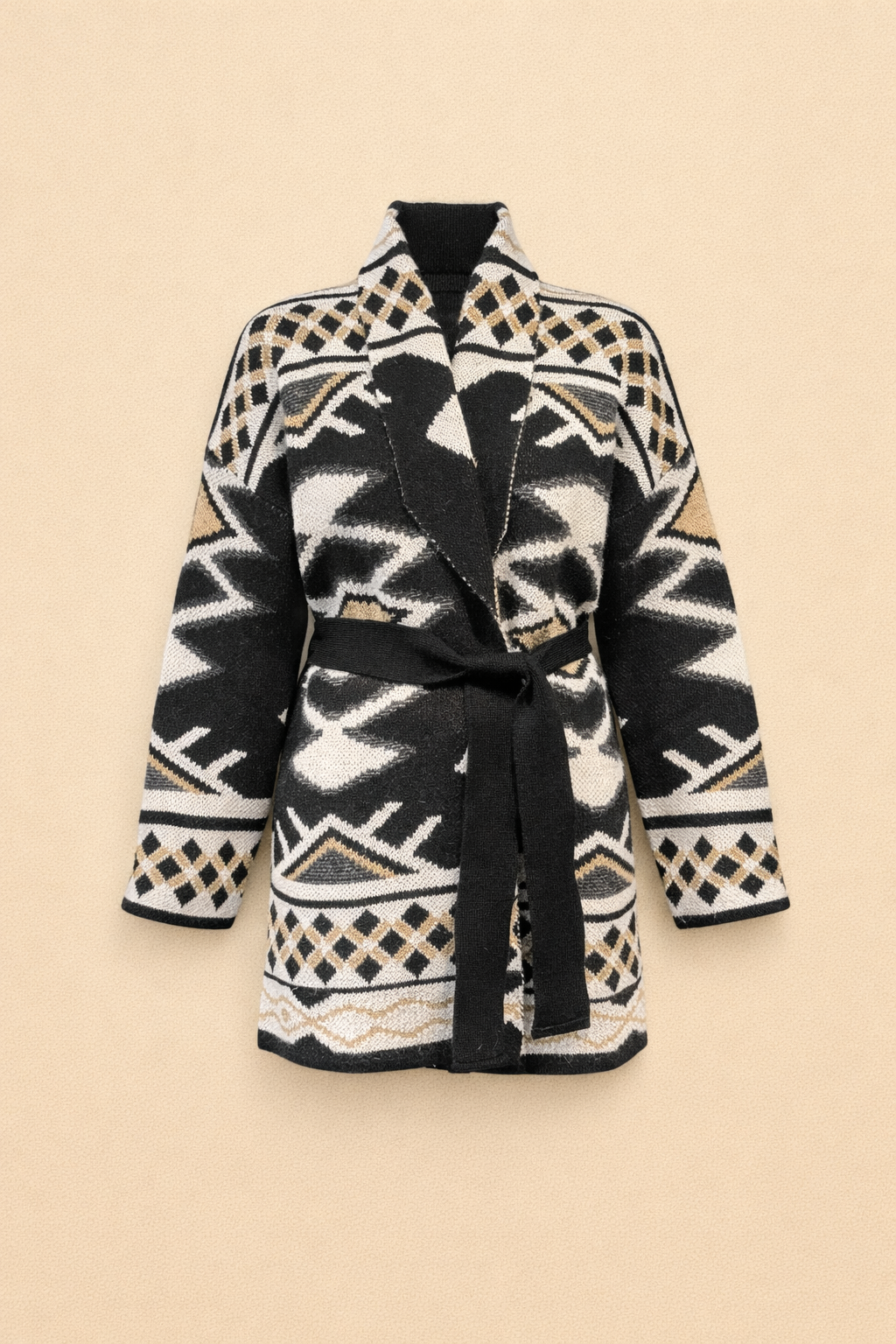 Relaxed fit printed cardigan