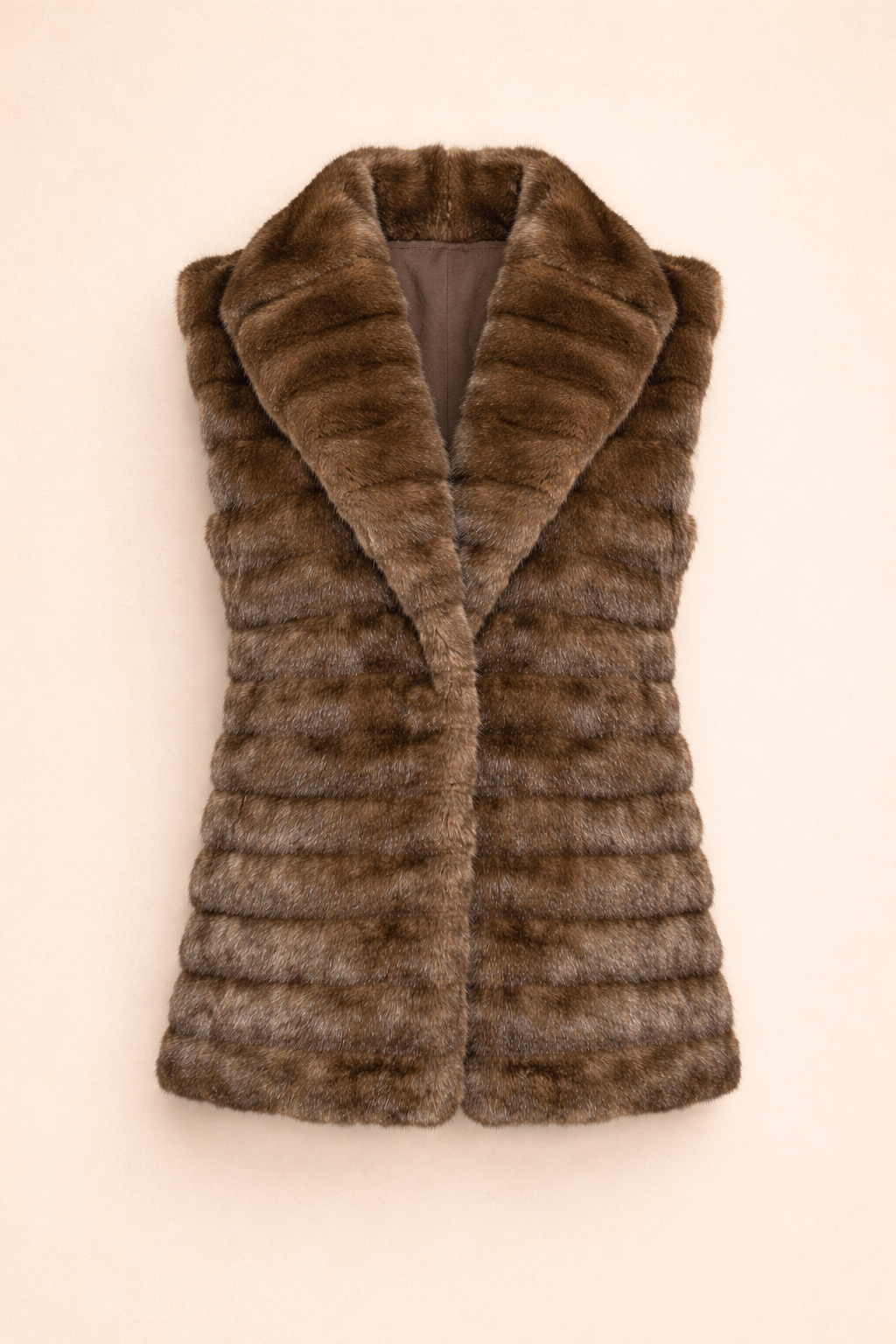 Gilet marron en fausse fourrure
