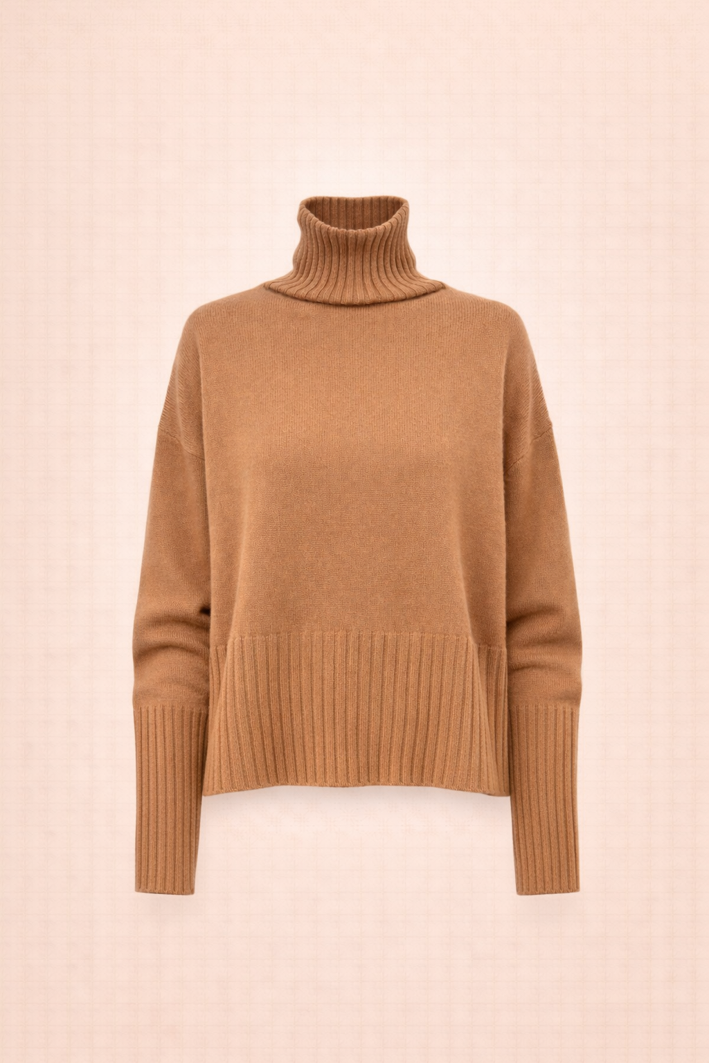 Pull coupe décontractée couleur camel