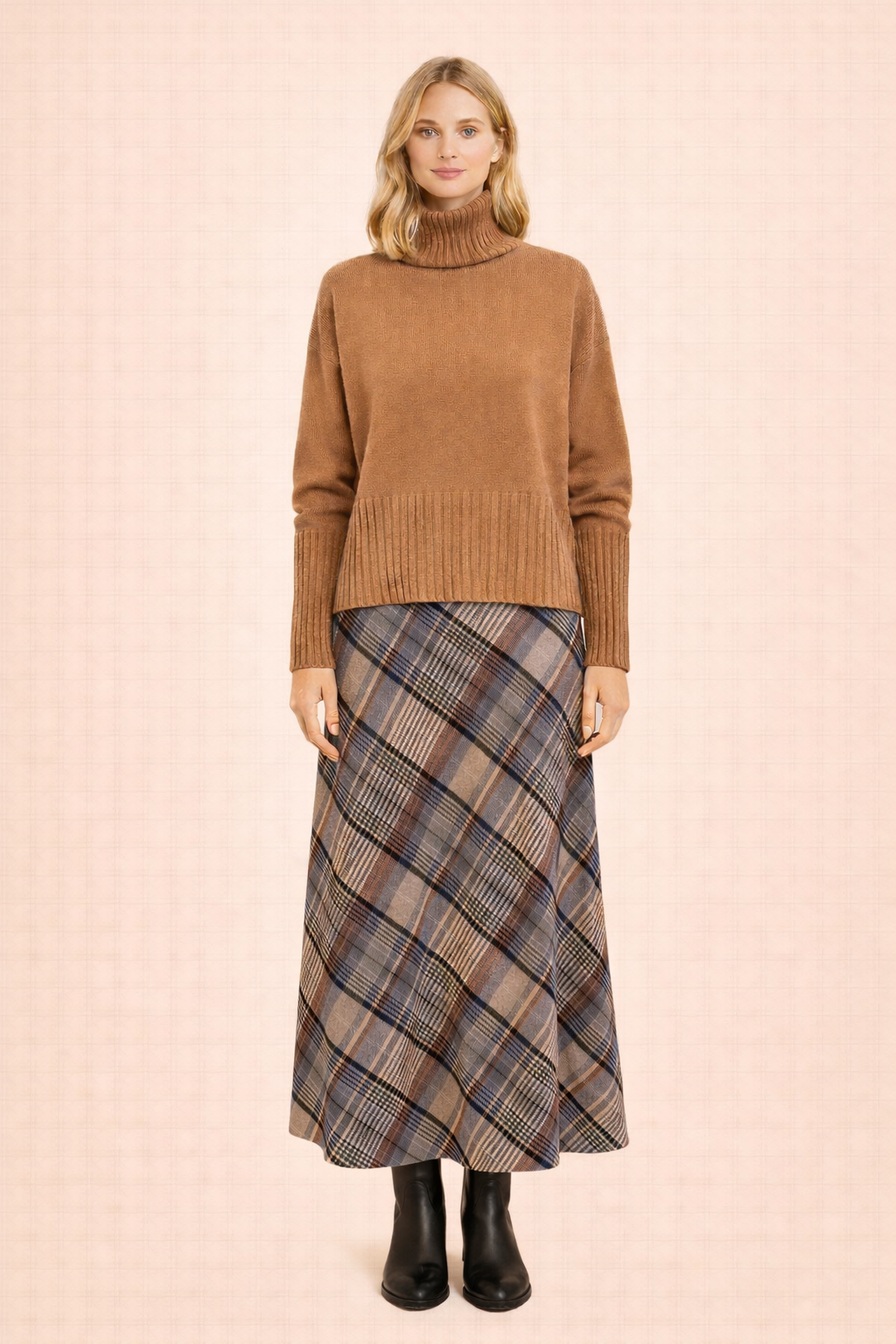 Pull coupe décontractée couleur camel