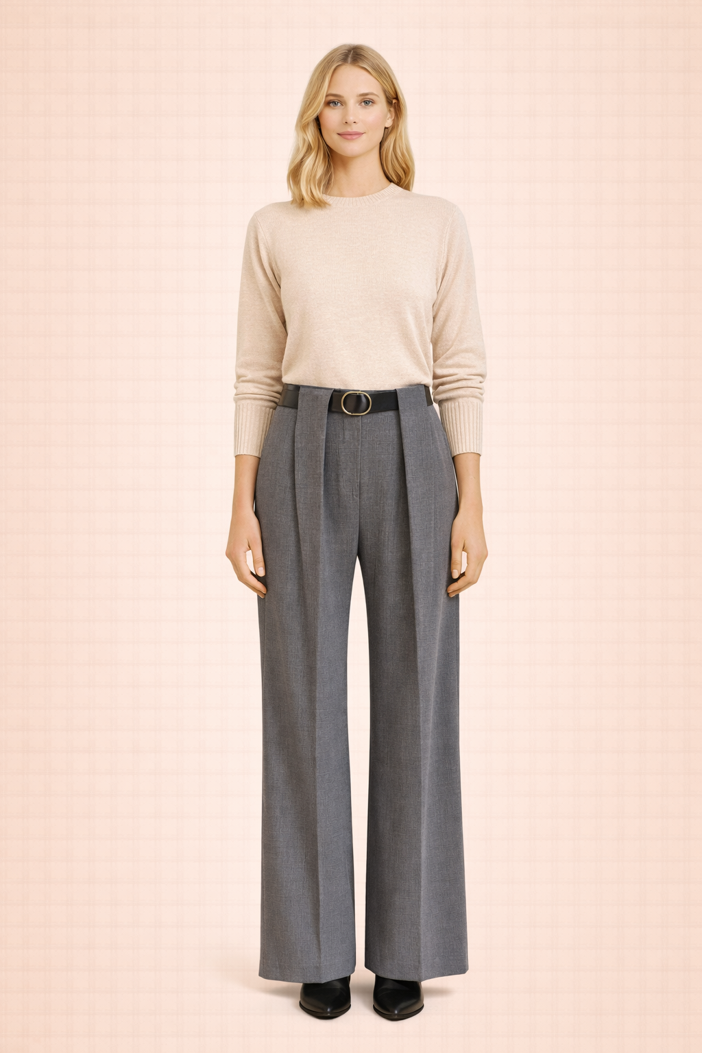 Relaxed fit grey trousers