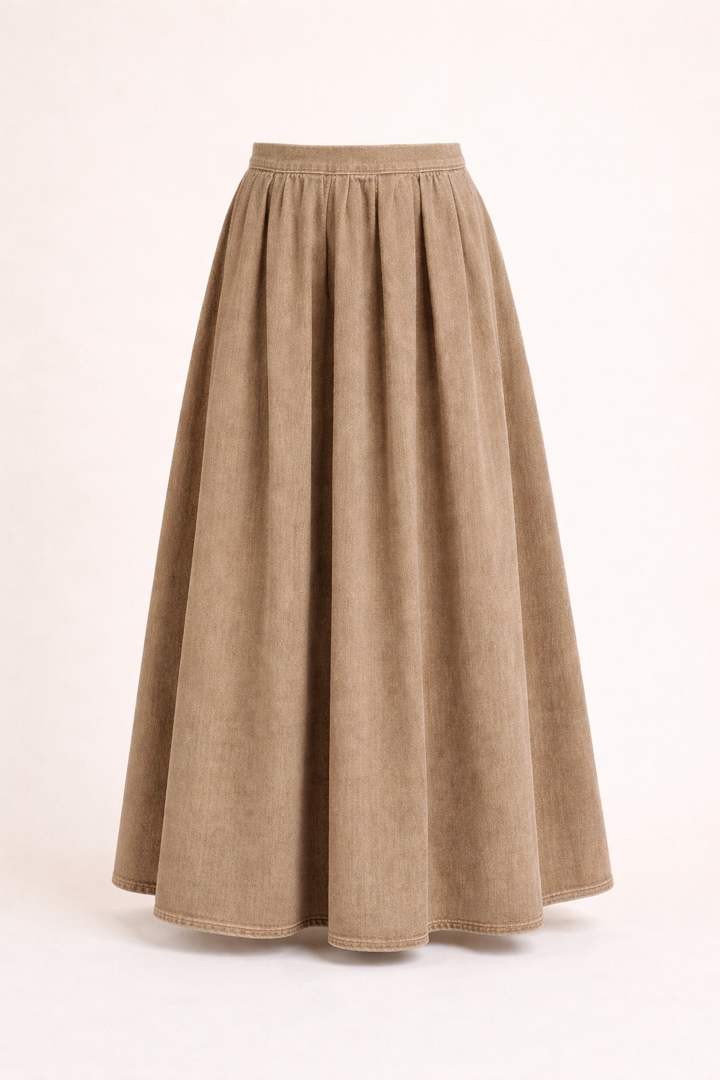 Long denim beige skirt