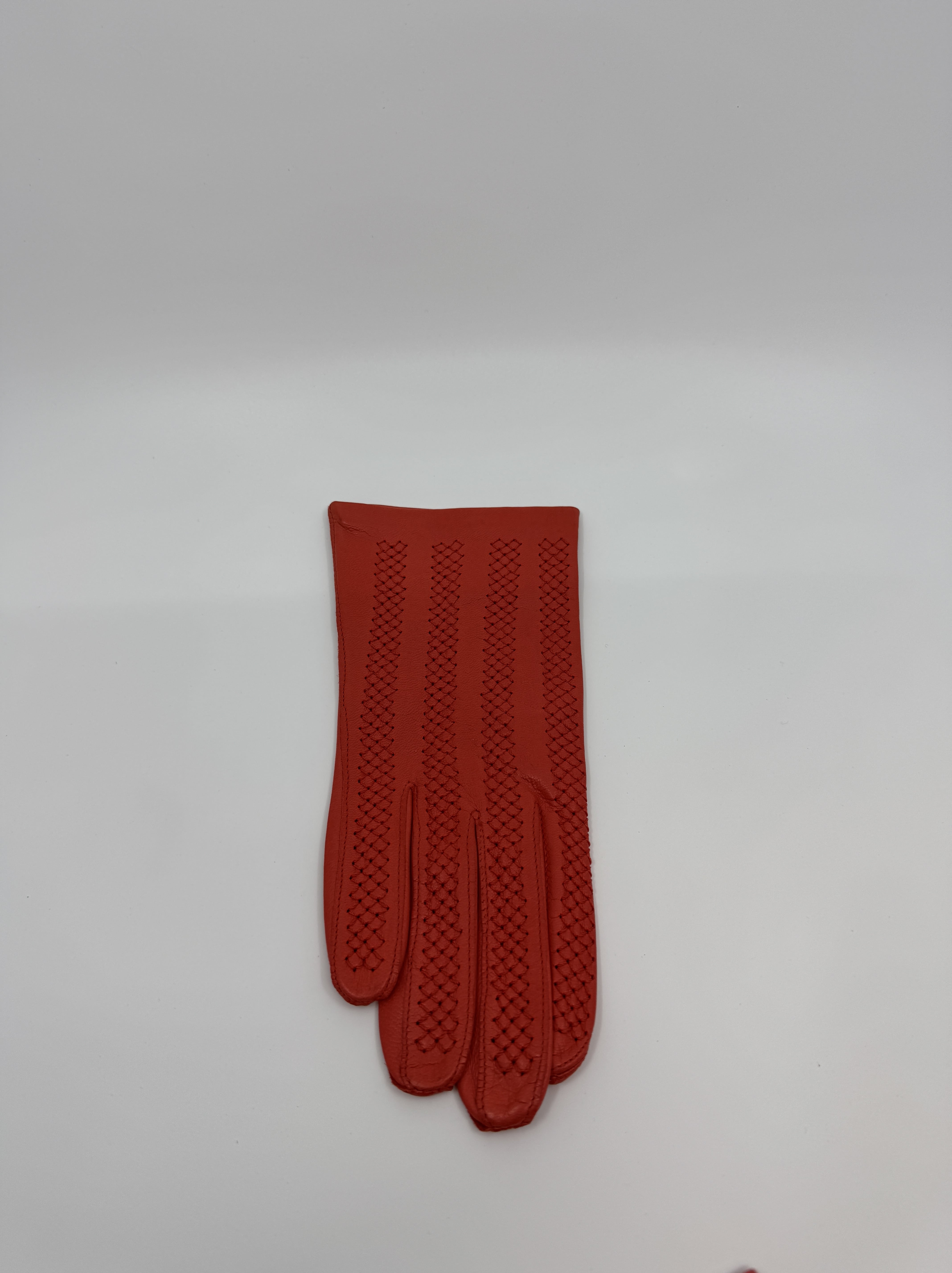 Vernazza women's orange leather gloves