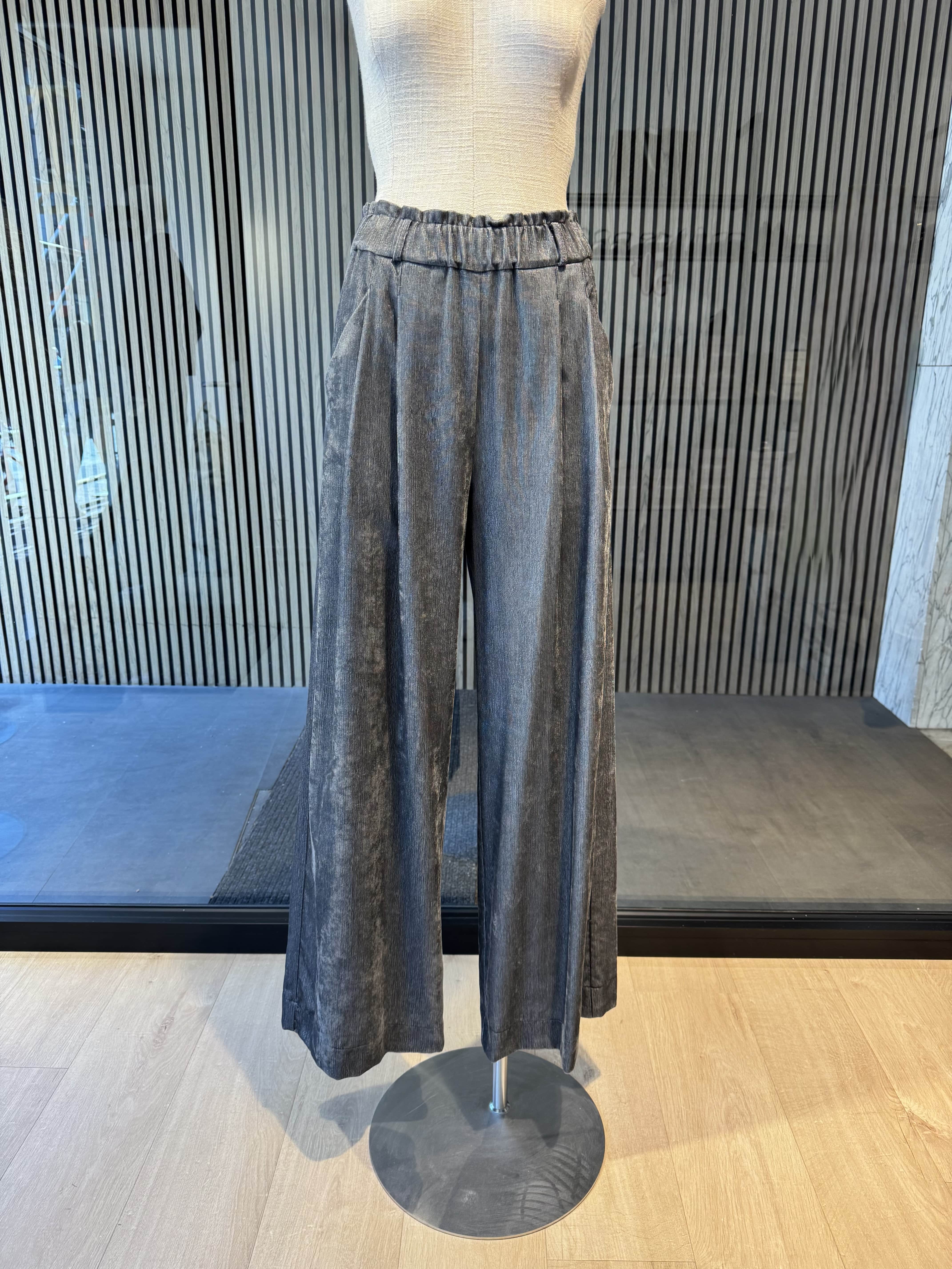 Relaxed fit corduroy trousers with silver lines
