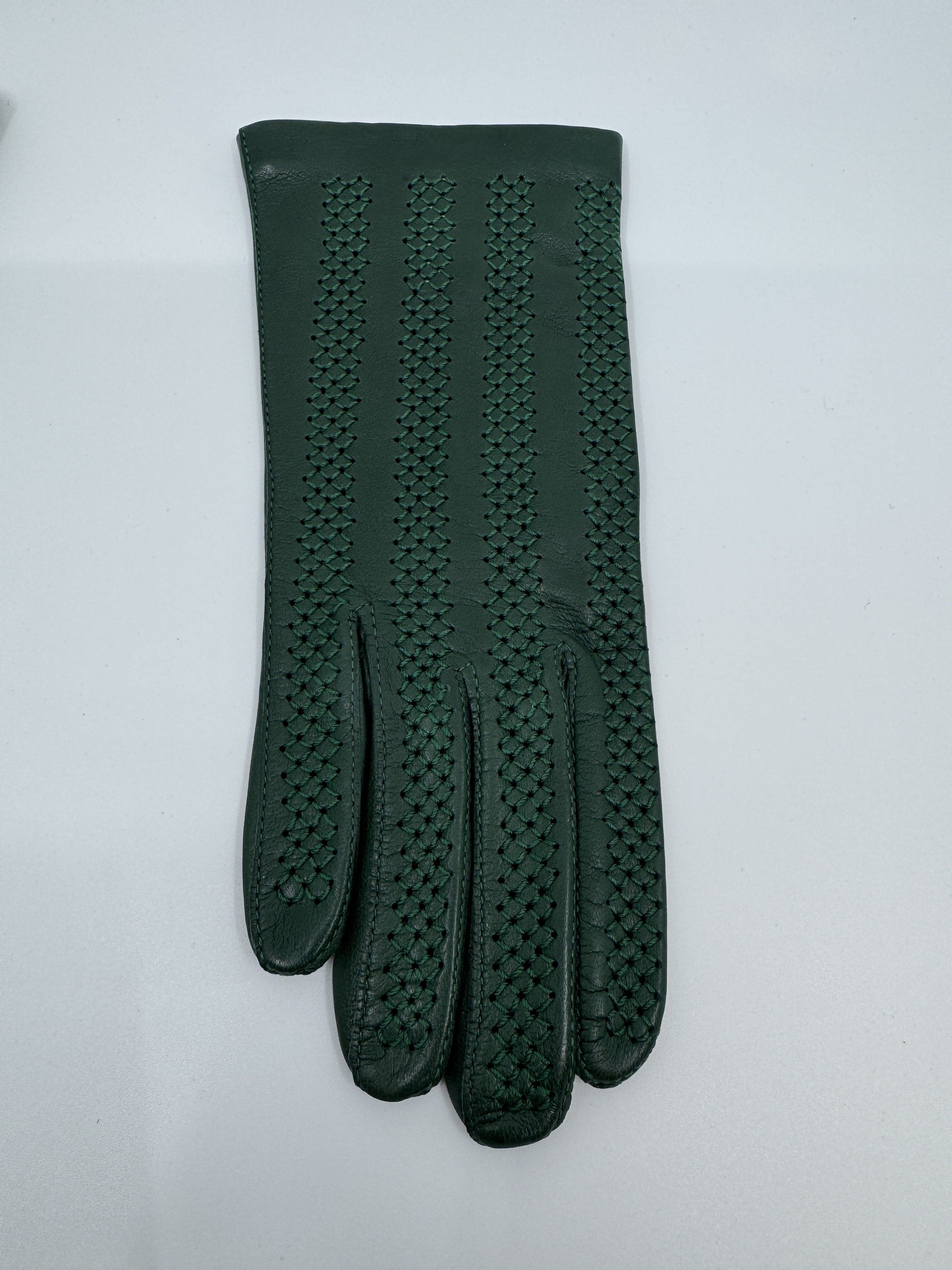 Vernazza women's green olive leather gloves