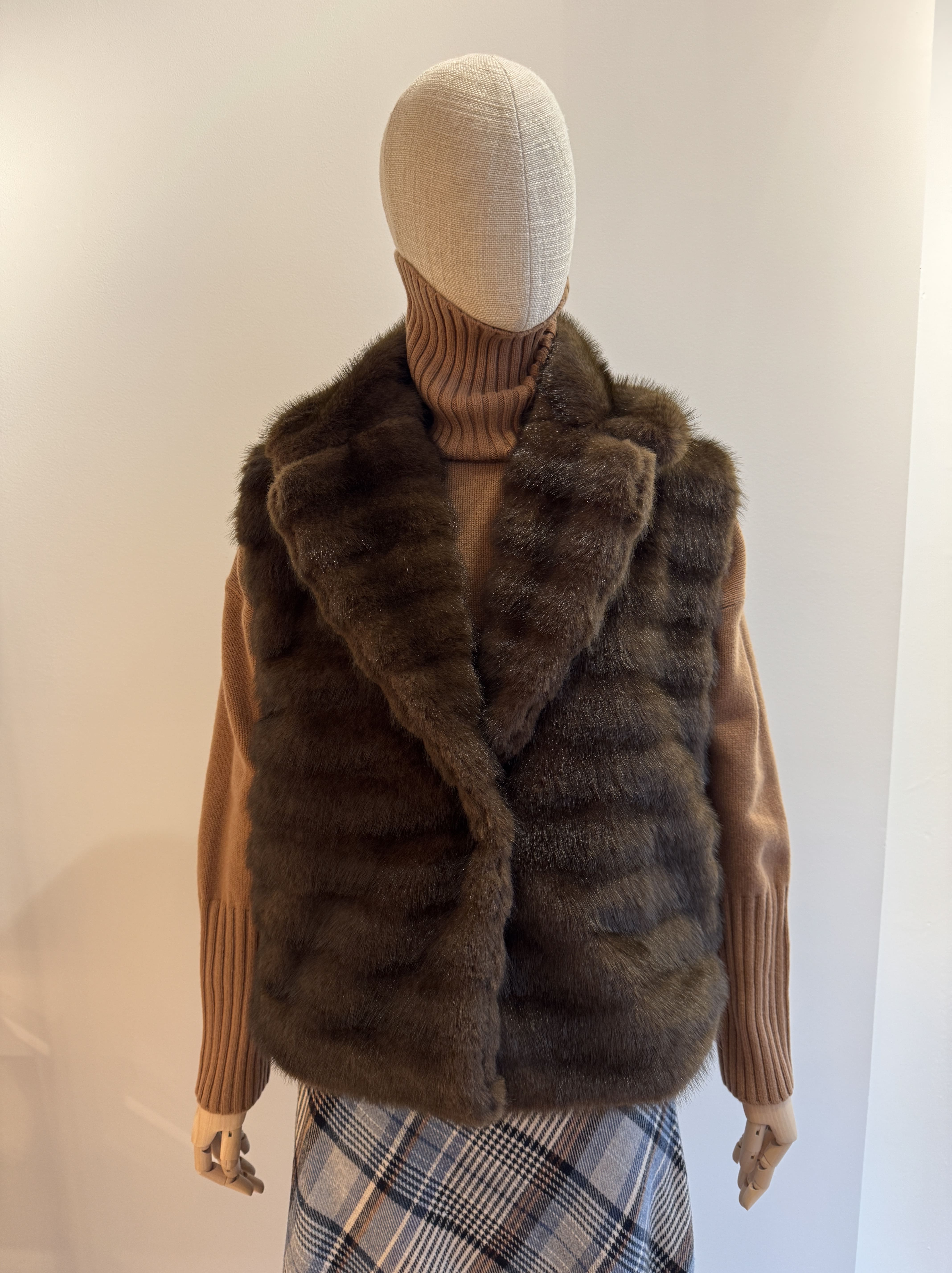 Faux fur brown vest
