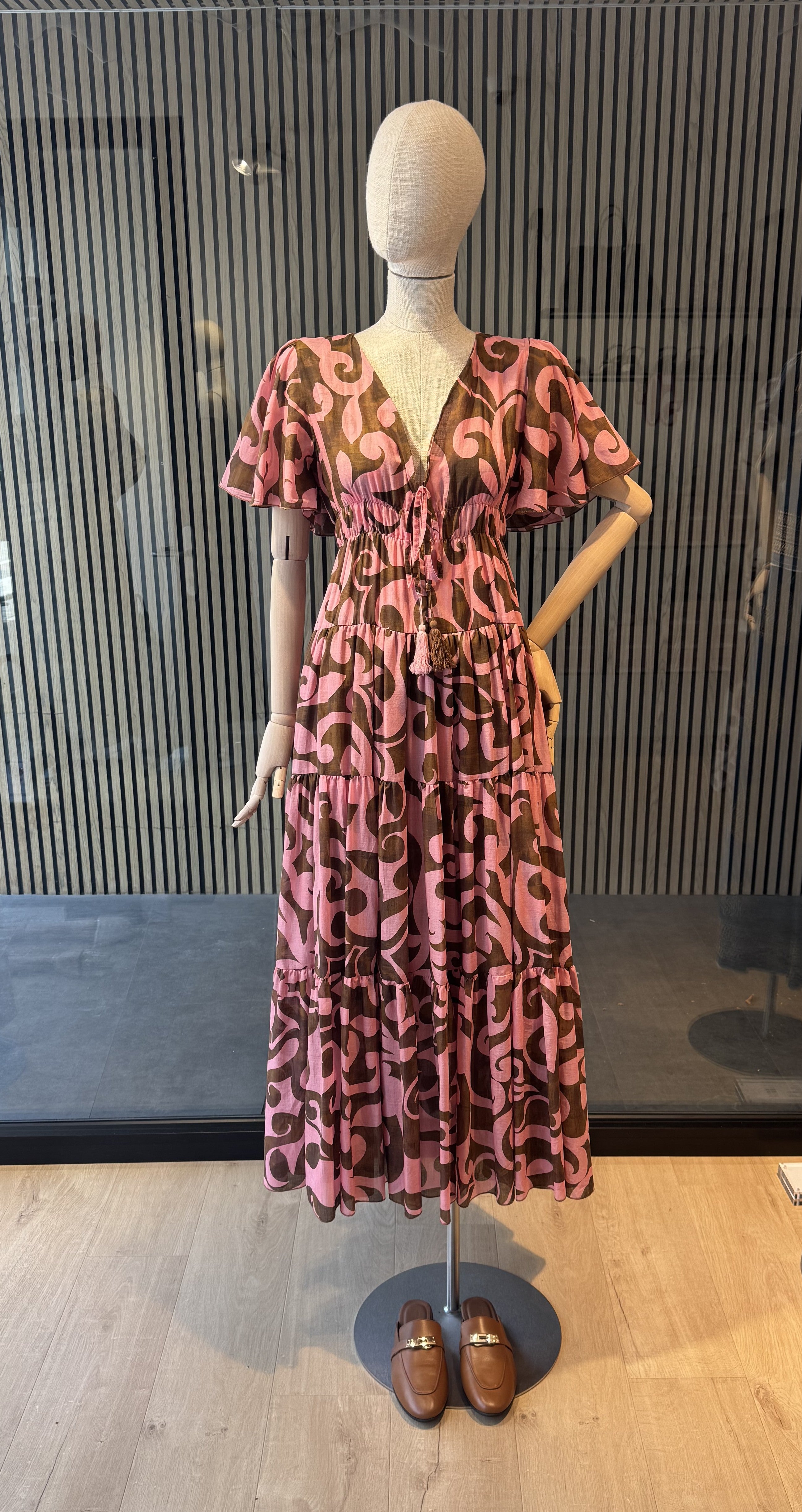Pink brown dress