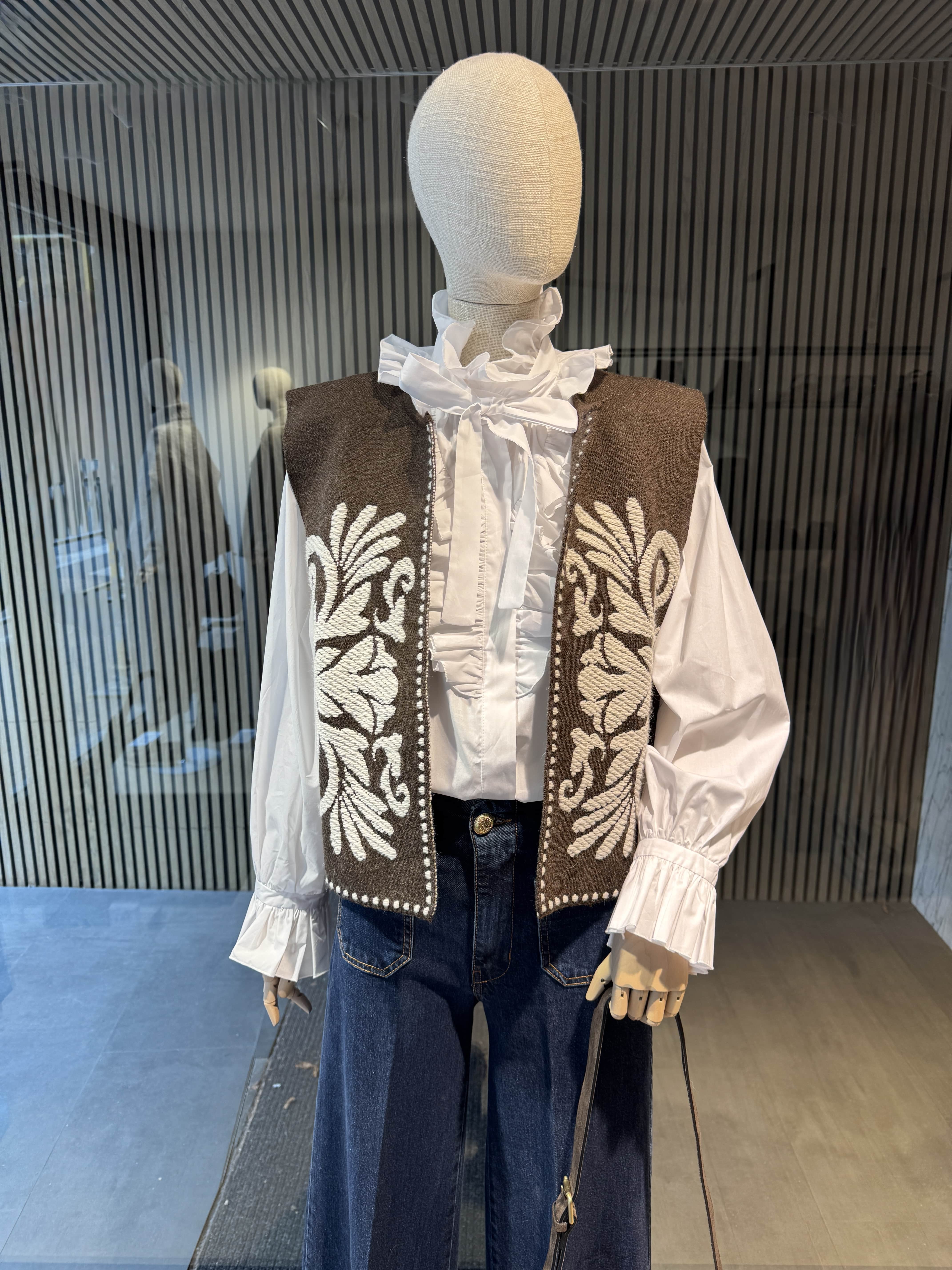 White shirt with ruffles