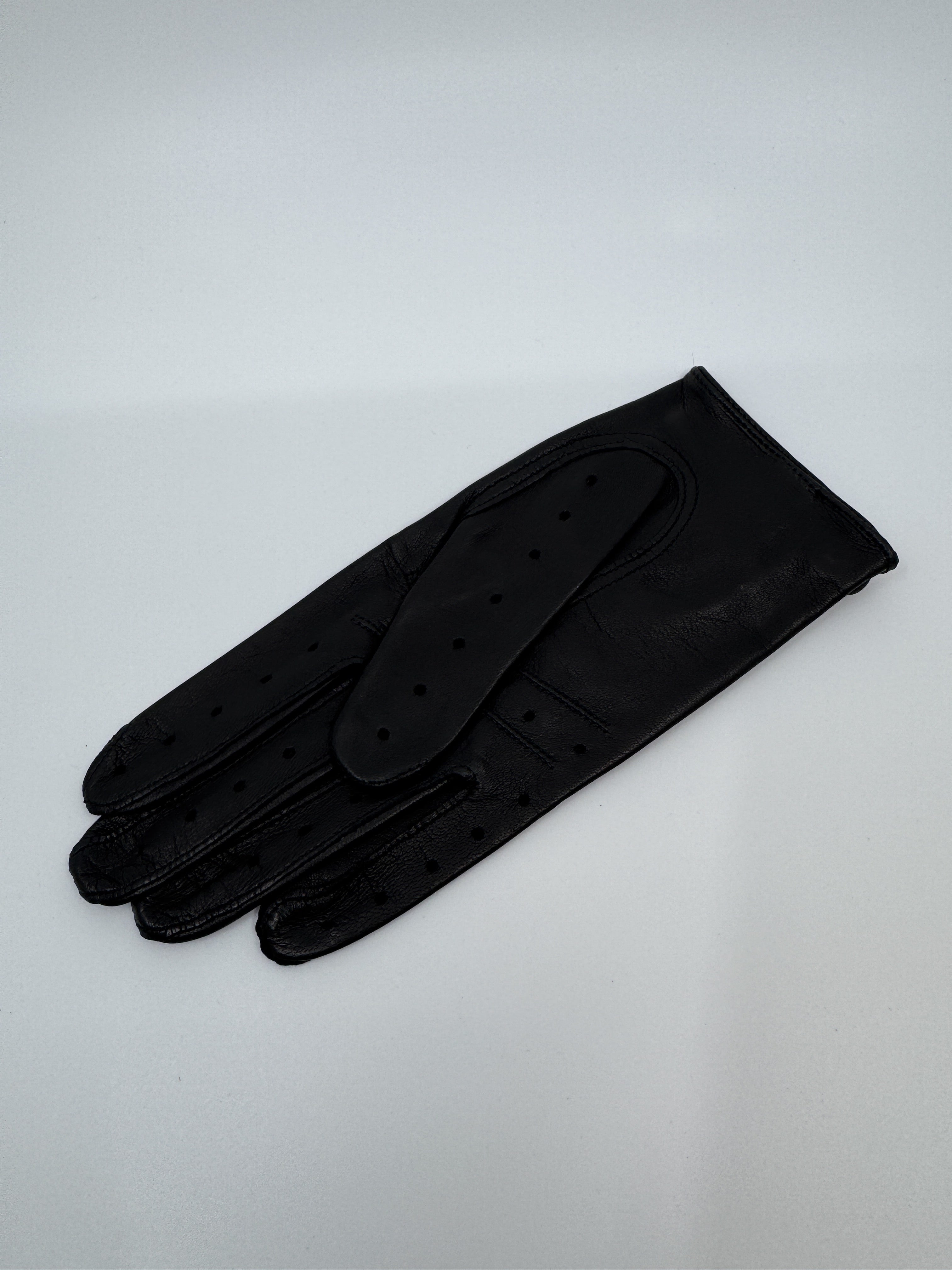 Messina Women's black leather driving gloves