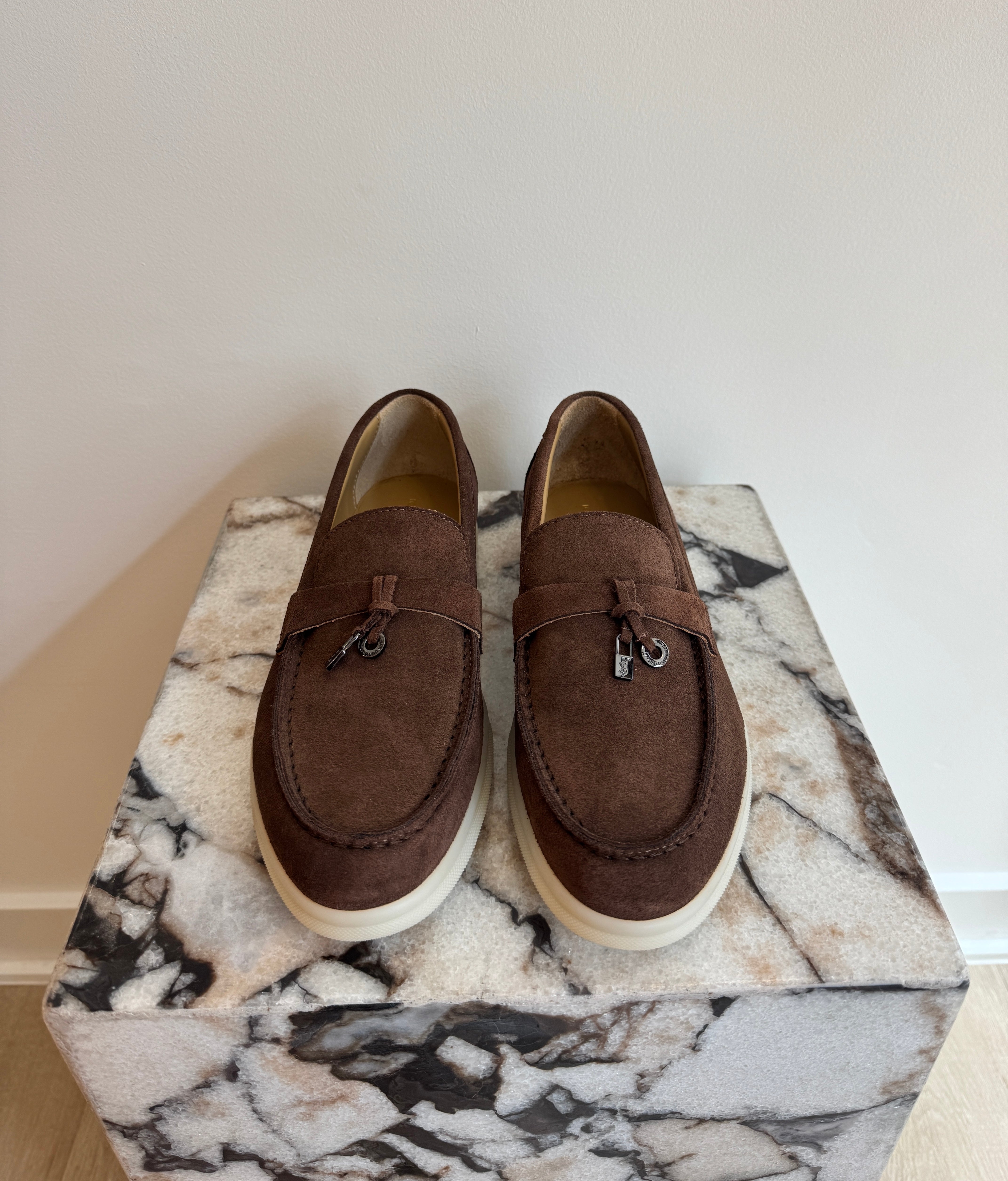 Women's Italian Suede Loafers - Chocolate Brown Slip-On Leather Flats With Lightweight Sole