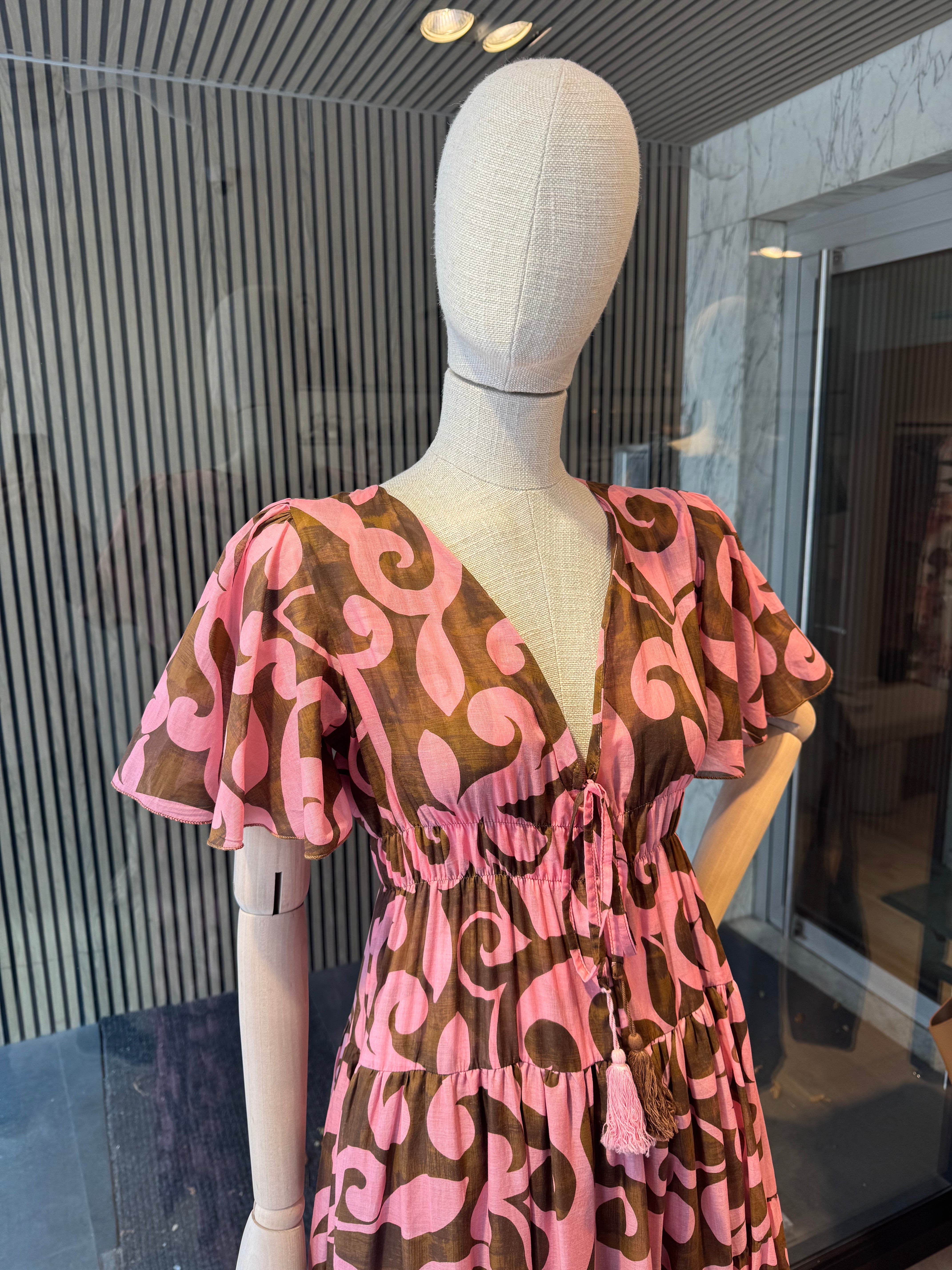Pink brown dress