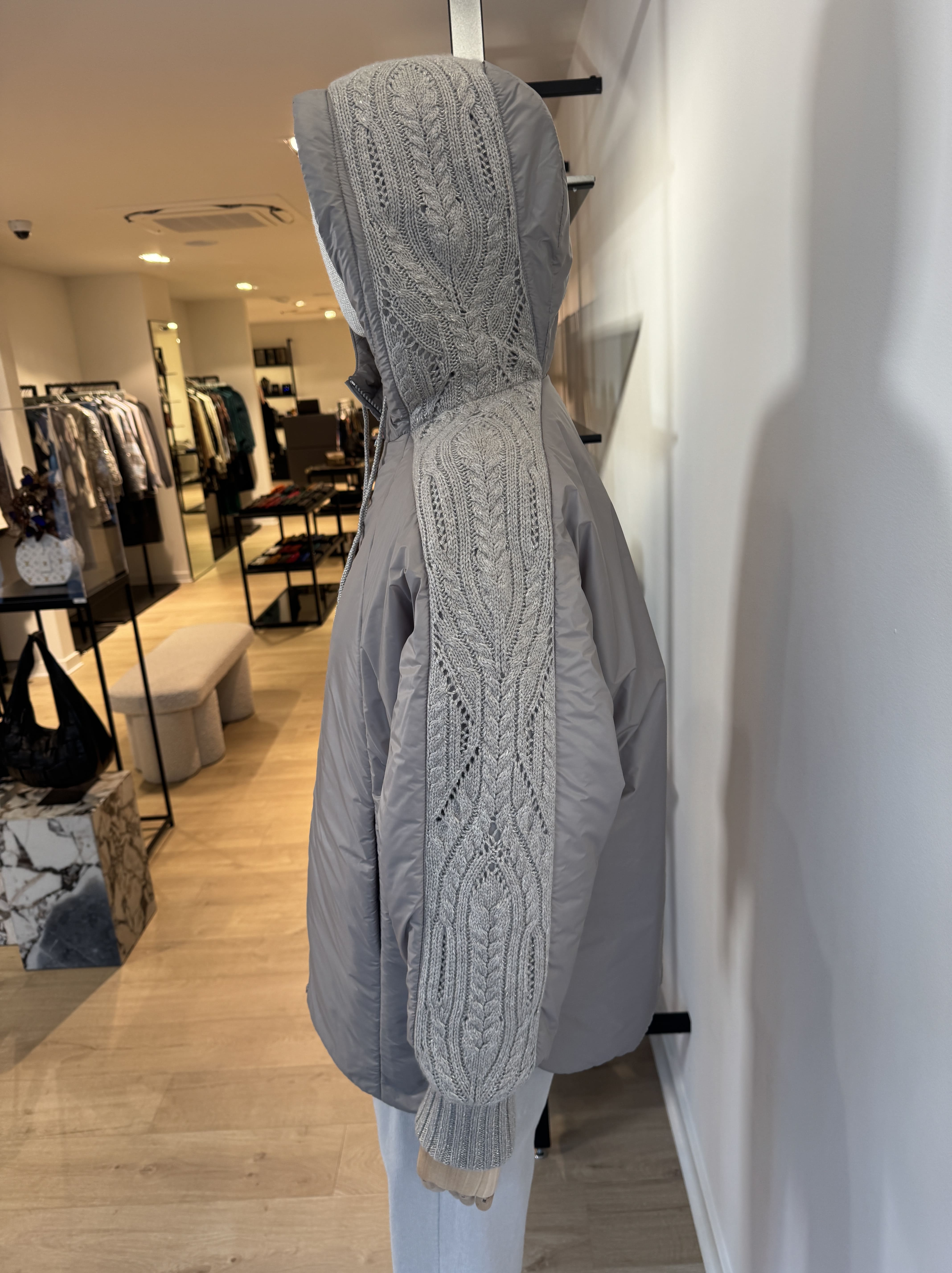 Relaxed fit padded jacket with knit details