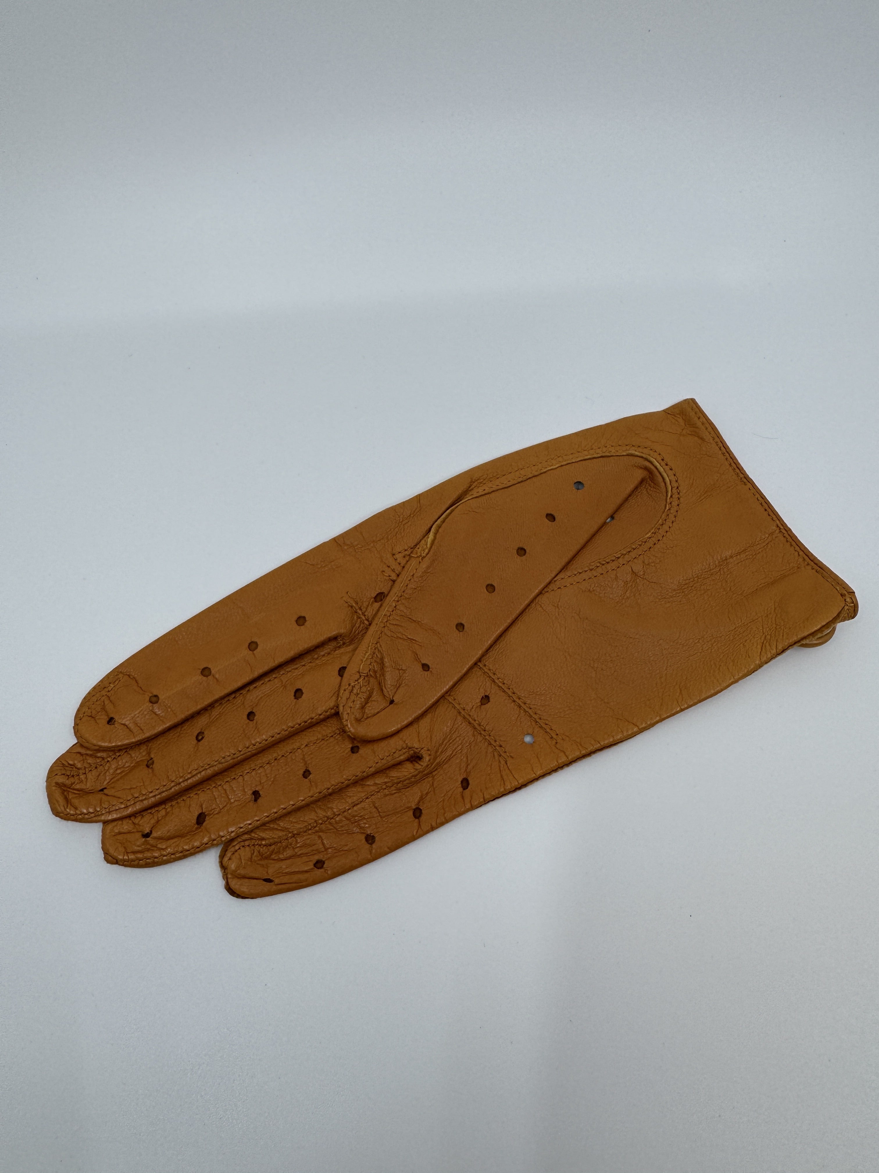 Messina Women's camel leather driving gloves